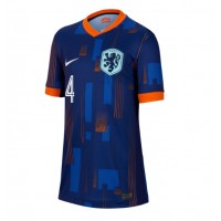 Netherlands Virgil van Dijk #4 Replica Away Shirt Ladies Euro 2024 Short Sleeve